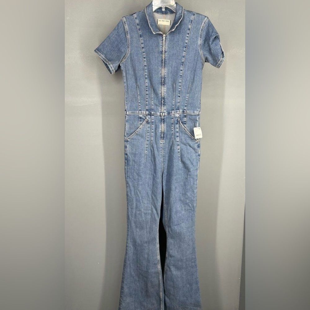NWT - We The Free Blue Denim Jumpsuit - Size Large